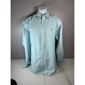 Ralph Lauren Classic Fit Button Down Shirt Aqua Blue XL Men’s Long Sleeve